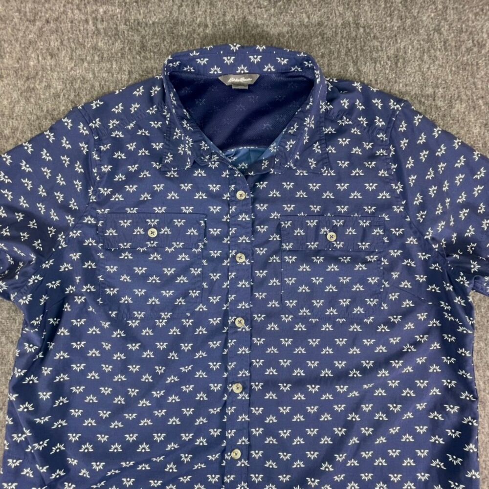 Eddie Bauer Women's XL UPF 50 Hiking Adventure Shirt Blue Outdoor Sun Protection - Picture 12 of 12